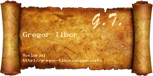 Gregor Tibor névjegykártya